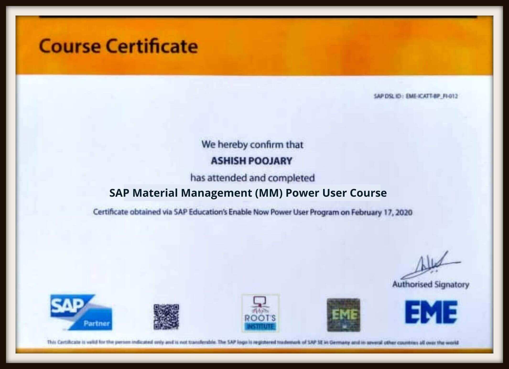 SAP MM Authorised Training In udupi - Root's Institute