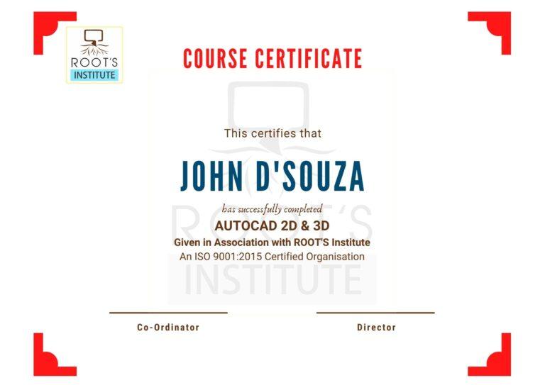 COURSE Certificate 1