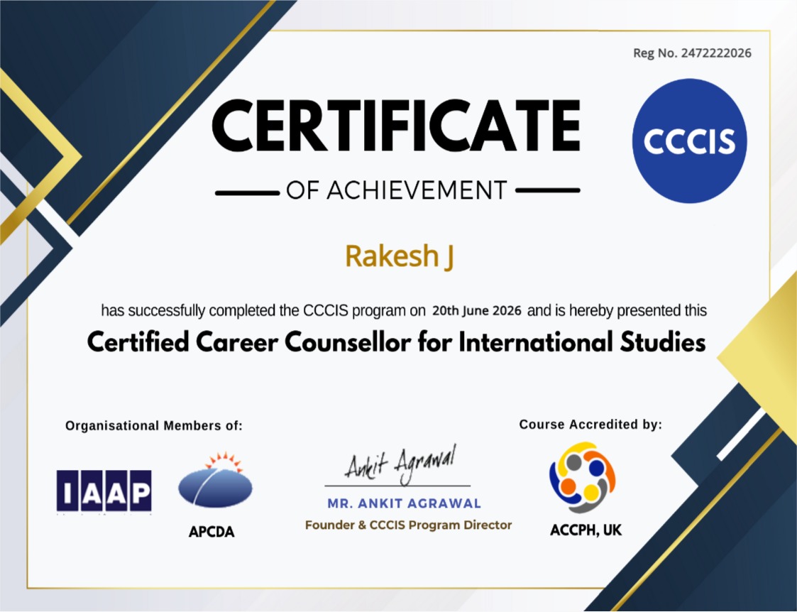 Certified Career Counsellor for International Studies