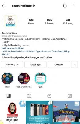 roots institute instagram profile